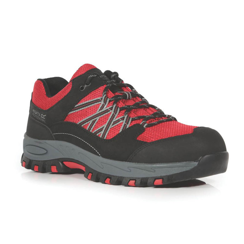Regatta Safety Trainers Unisex Standard Fit Red Black Shoes Steel Toe Size 8 - Image 1