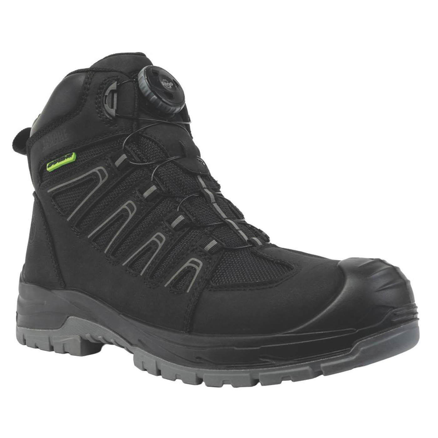 Apache Safety Boots Mens Wide Fit Black Waterproof Shoes Composite Toe Size 6 - Image 1