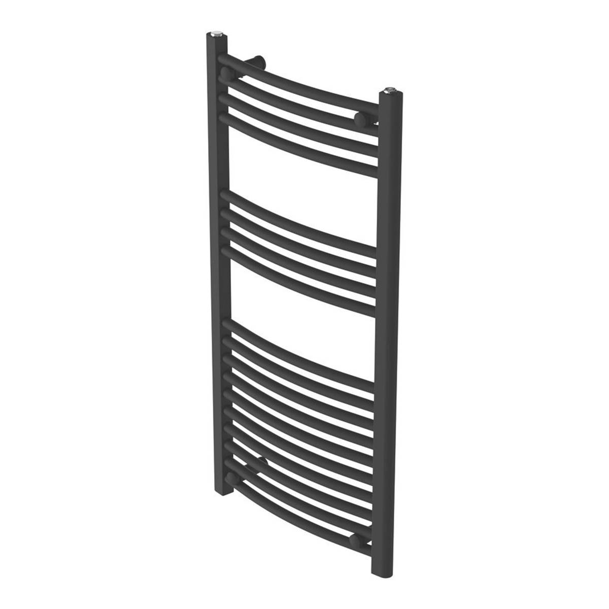 Flomasta Towel Rail Radiator Matt Black Curved Warmer 1000mm x 500mm 1521BTU - Image 1
