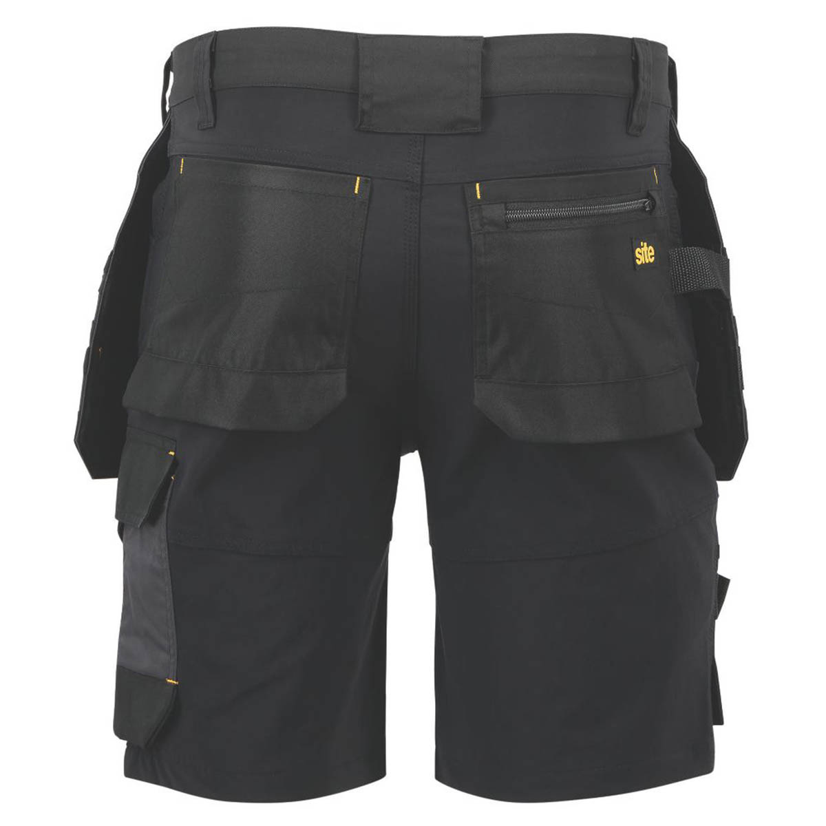 Site Mens Work Shorts Brochman Black Grey Holster Pockets Slim Fit 36" W - Image 3