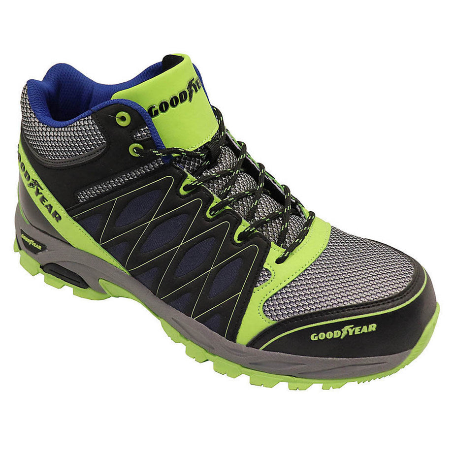 Mens Safety Boots Metal Free Ankle Green Comfort Lace Up Lightweight Size 13 - Image 1