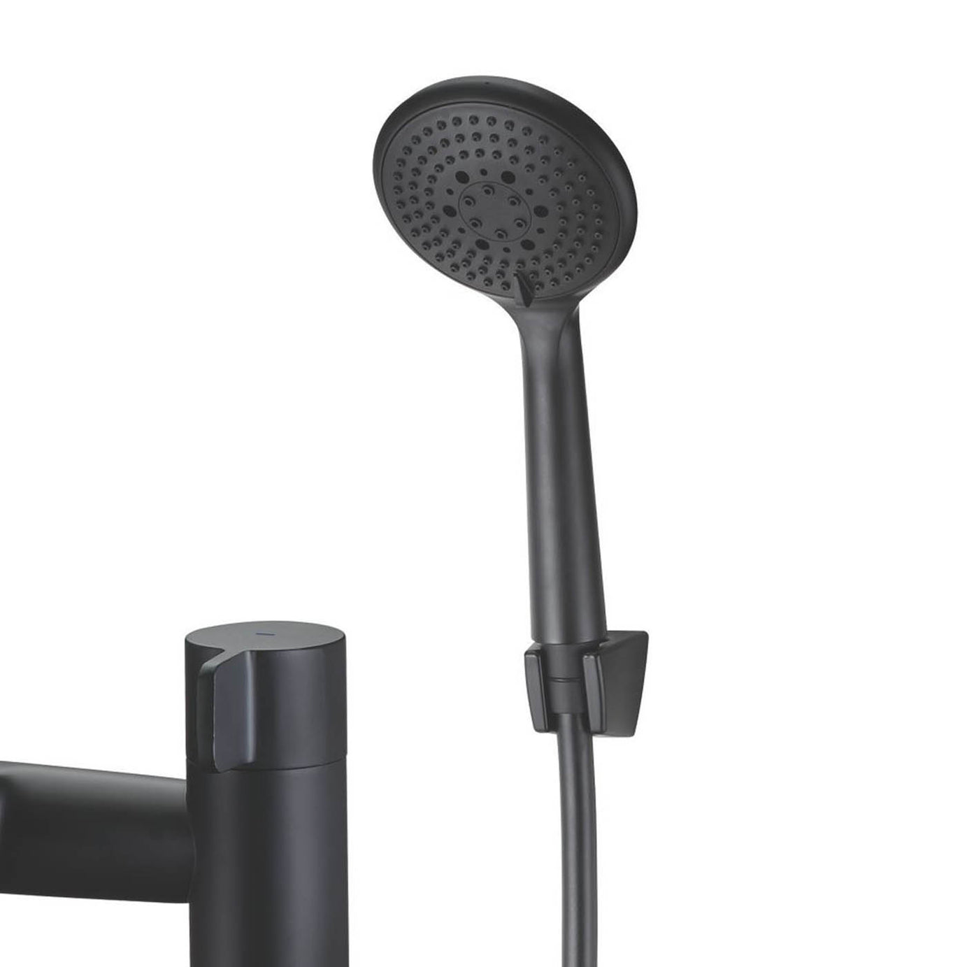 Swirl Bath Filler Tap Mixer Shower Black Dual Lever Round Head Bathroom Modern - Image 4