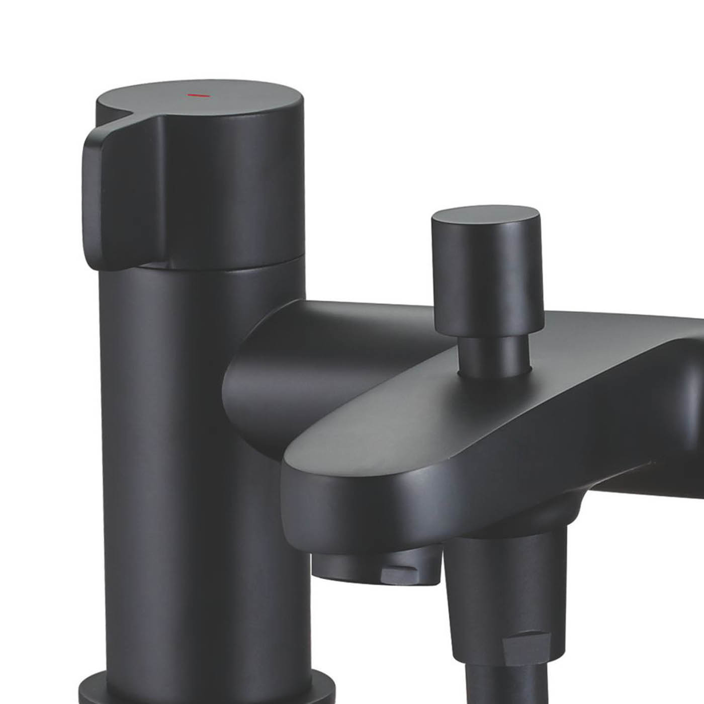 Swirl Bath Filler Tap Mixer Shower Black Dual Lever Round Head Bathroom Modern - Image 5