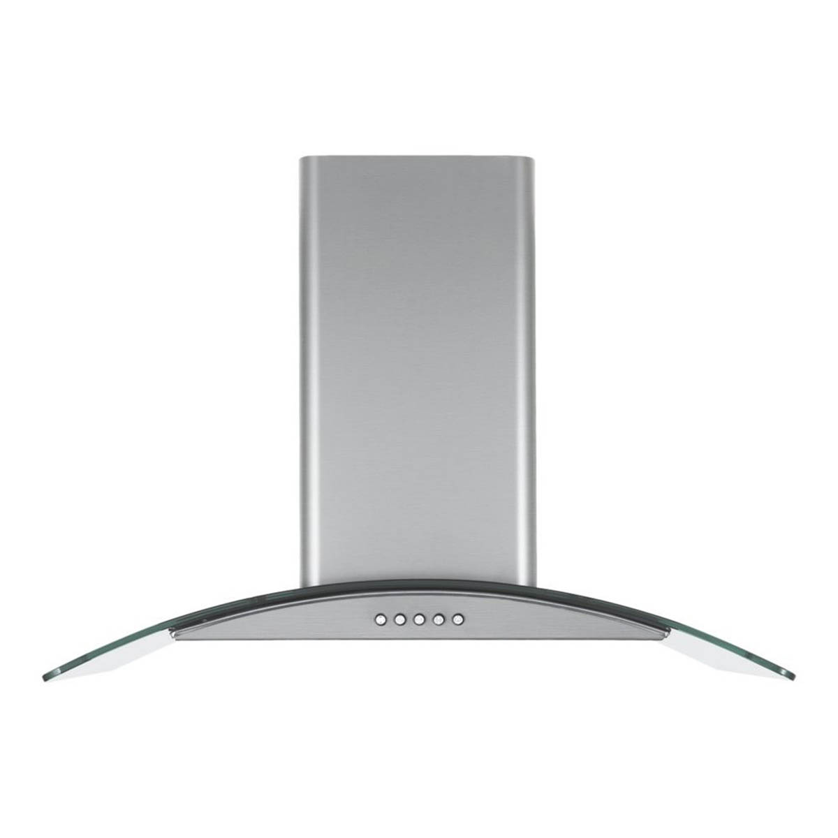 Kitchen Cooker Hood Curved Glass Stainless Steel Extracts and Recirculates 600mm - Image 1