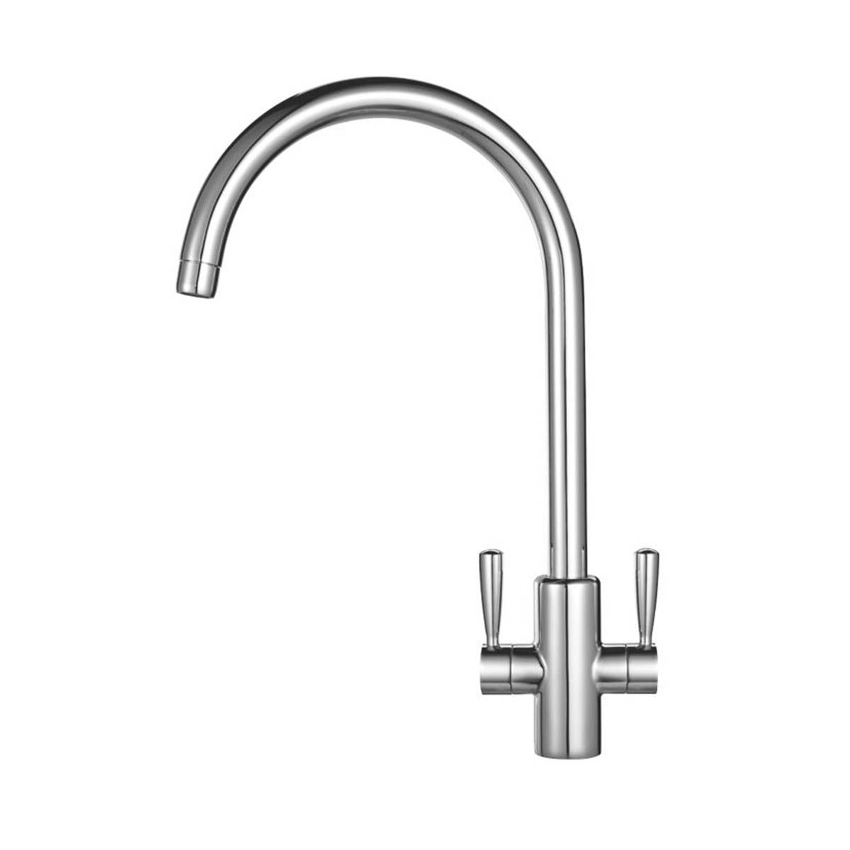 Franke Kitchen Mixer Tap Mono Dual Lever Swivel Spout Chrome Modern Sink-Mounted - Image 1