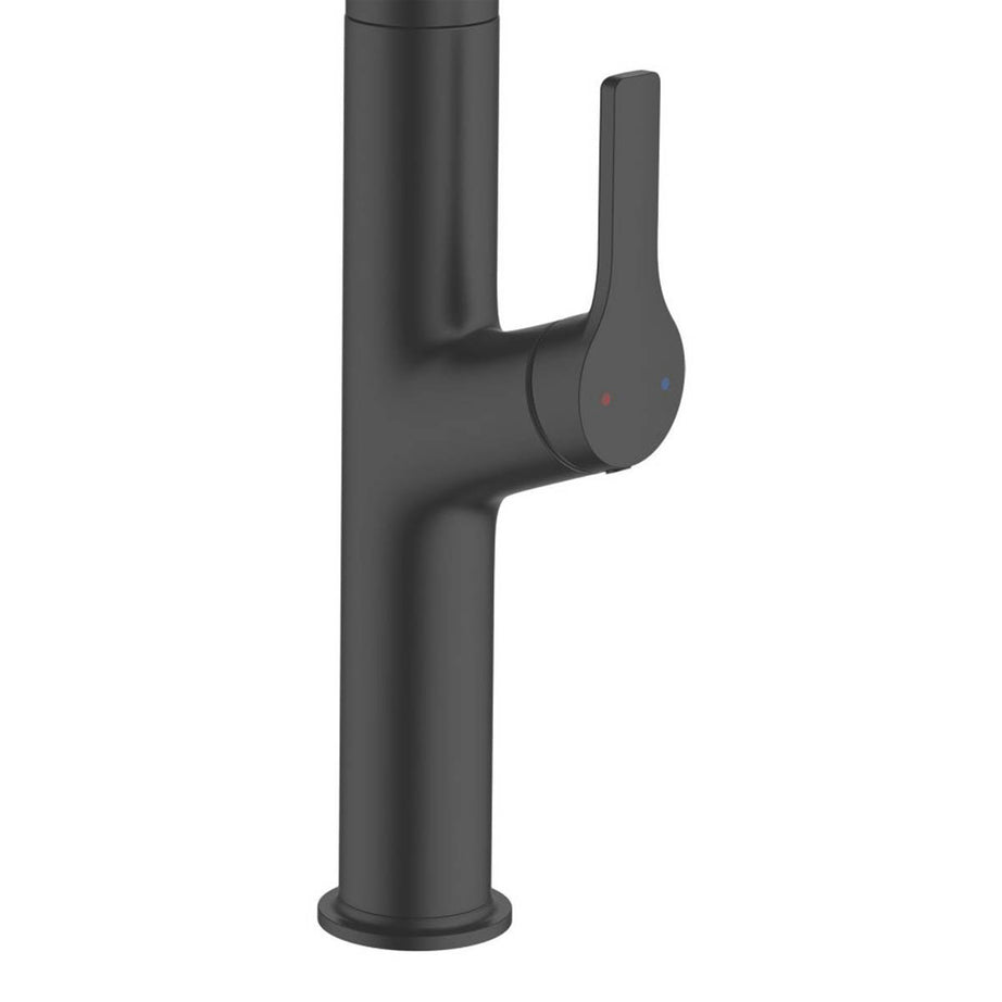 Swirl Kitchen Sink Tap Mixer Pull Out Matt Black Single Lever Zinc Modern Faucet - Image 5