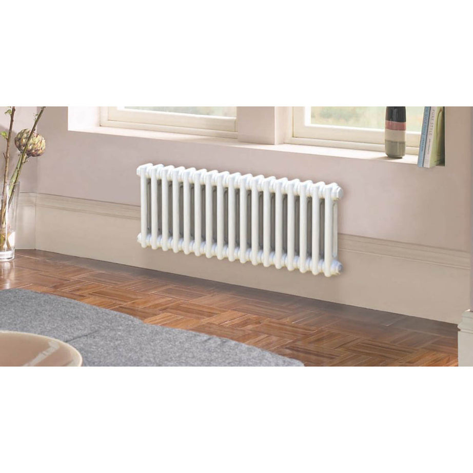 Acova 2 Column Radiator White Steel Horizontal Traditional 402W (H)292x(W)812mm - Image 2