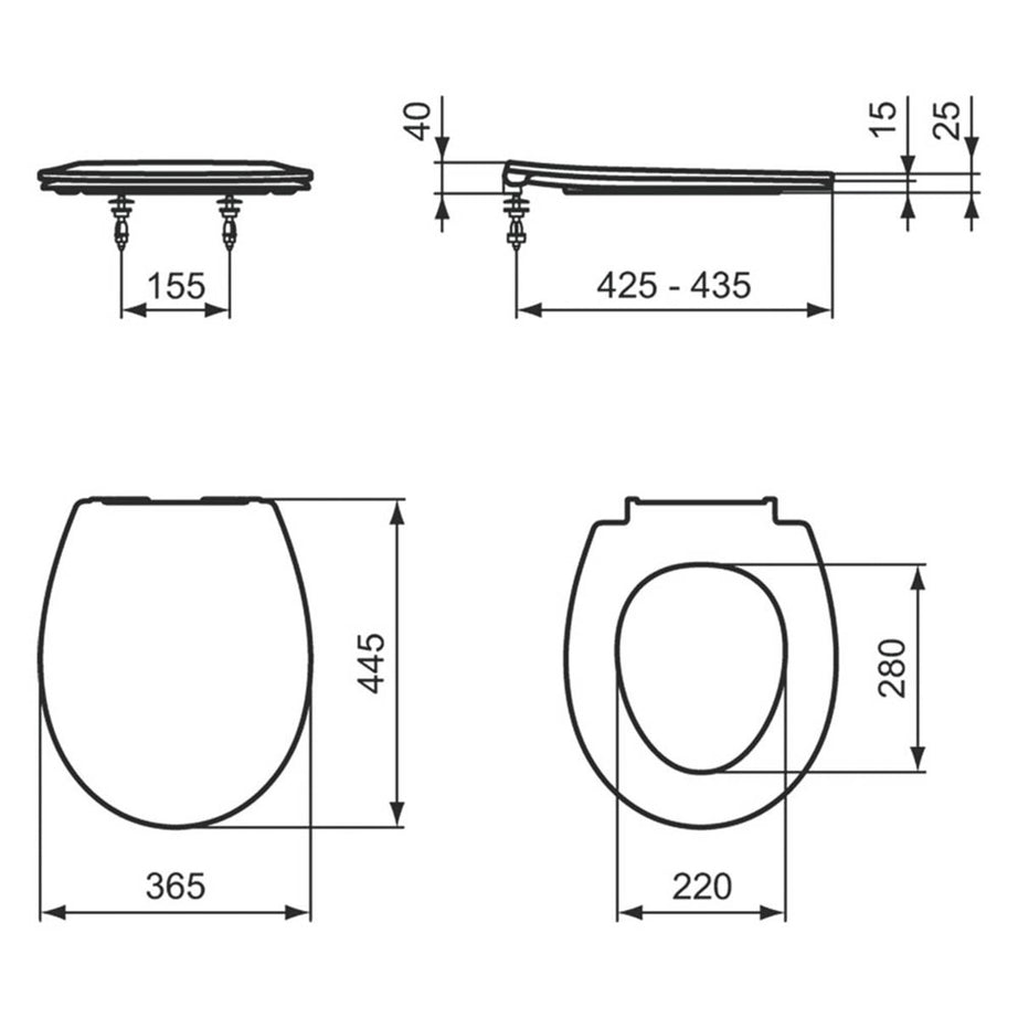 Armitage Shanks Toilet Seat and Cover S21 Soft-Close Duraplast White Round - Image 5