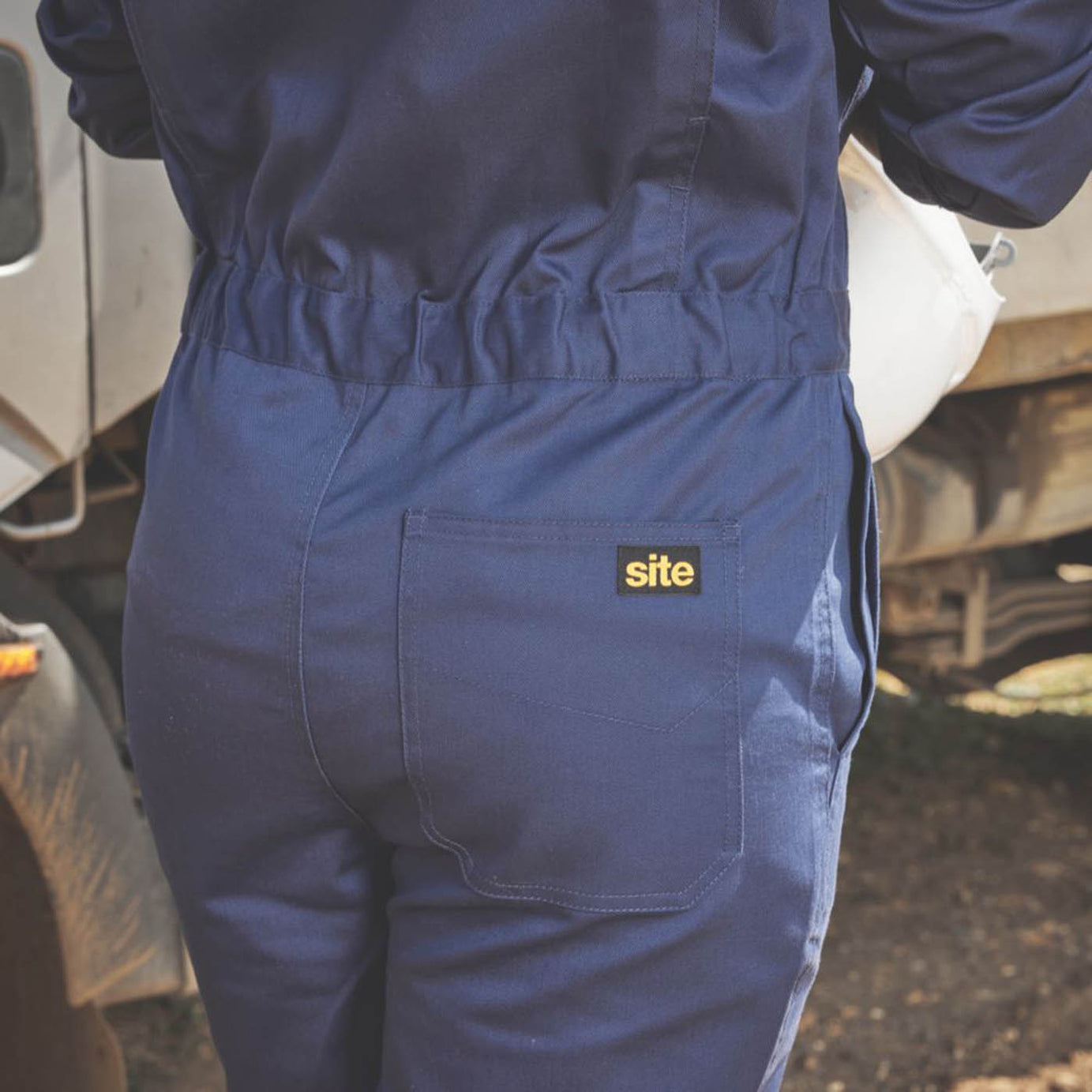 Site Work Coveralls Womens Blue Stretch Boilersuit Front Zip Size 12 28L - Image 5