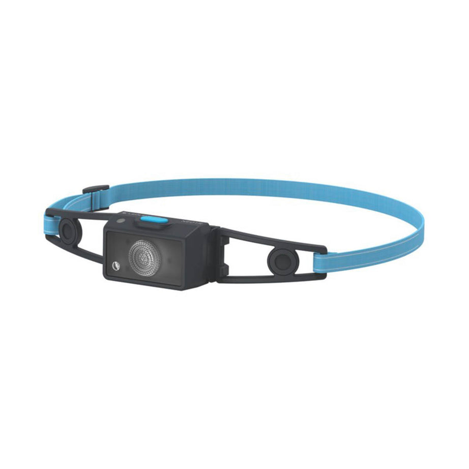 LED Head Torch NEO1R Rechargeable Compact Powerful Tilting Elastic Blue 250lm - Image 1