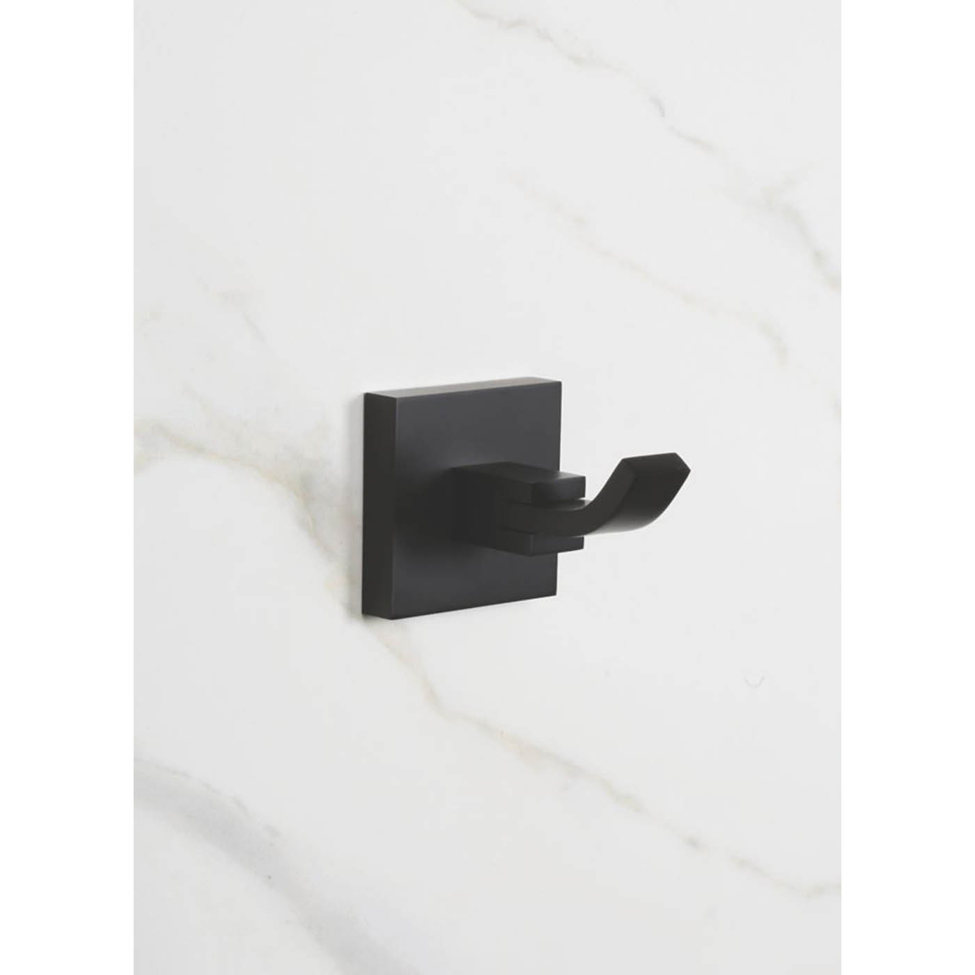 Bristan Robe Hook Single Square Matt Black Brass Bathroom Cloakroom Modern - Image 2
