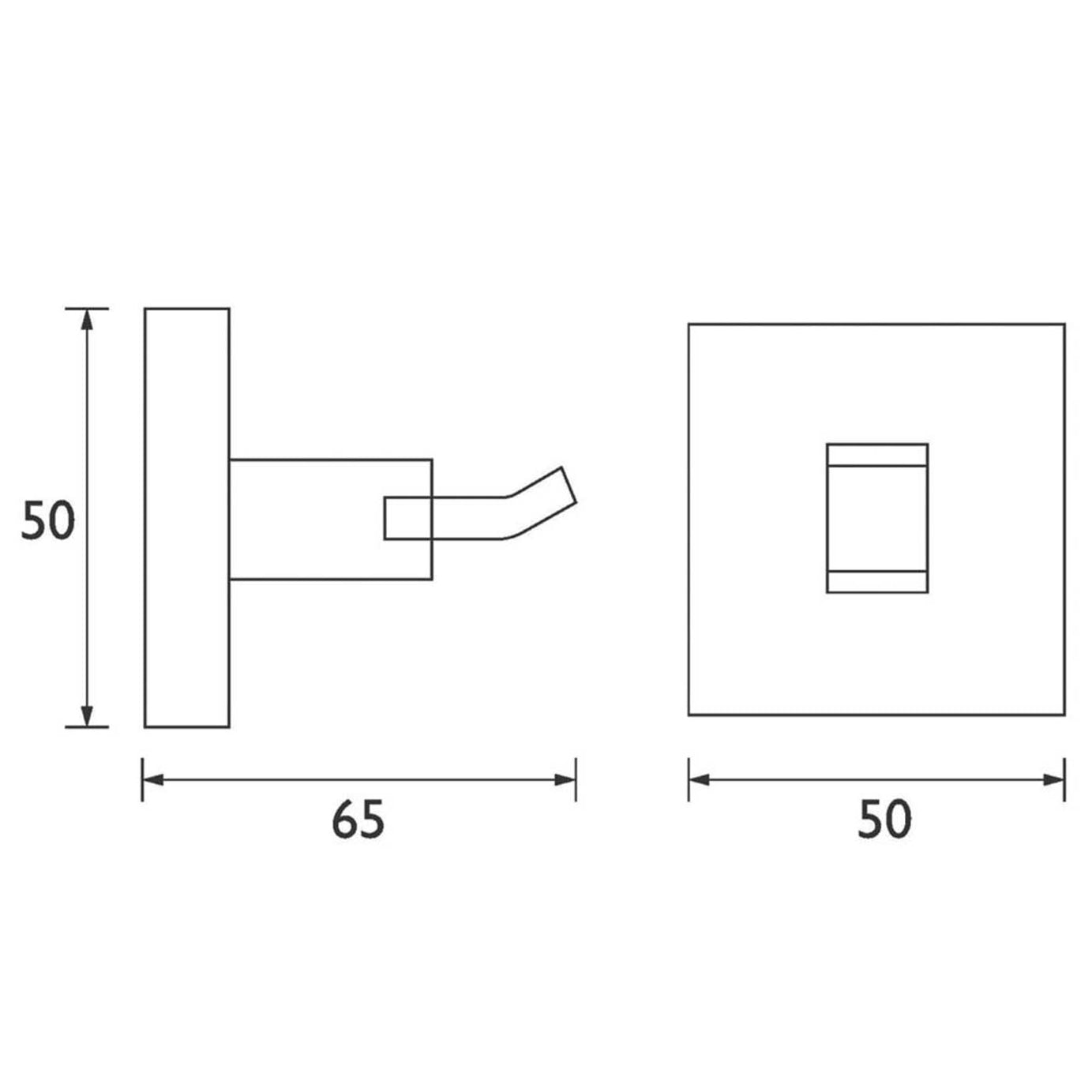 Bristan Robe Hook Single Square Matt Black Brass Bathroom Cloakroom Modern - Image 3