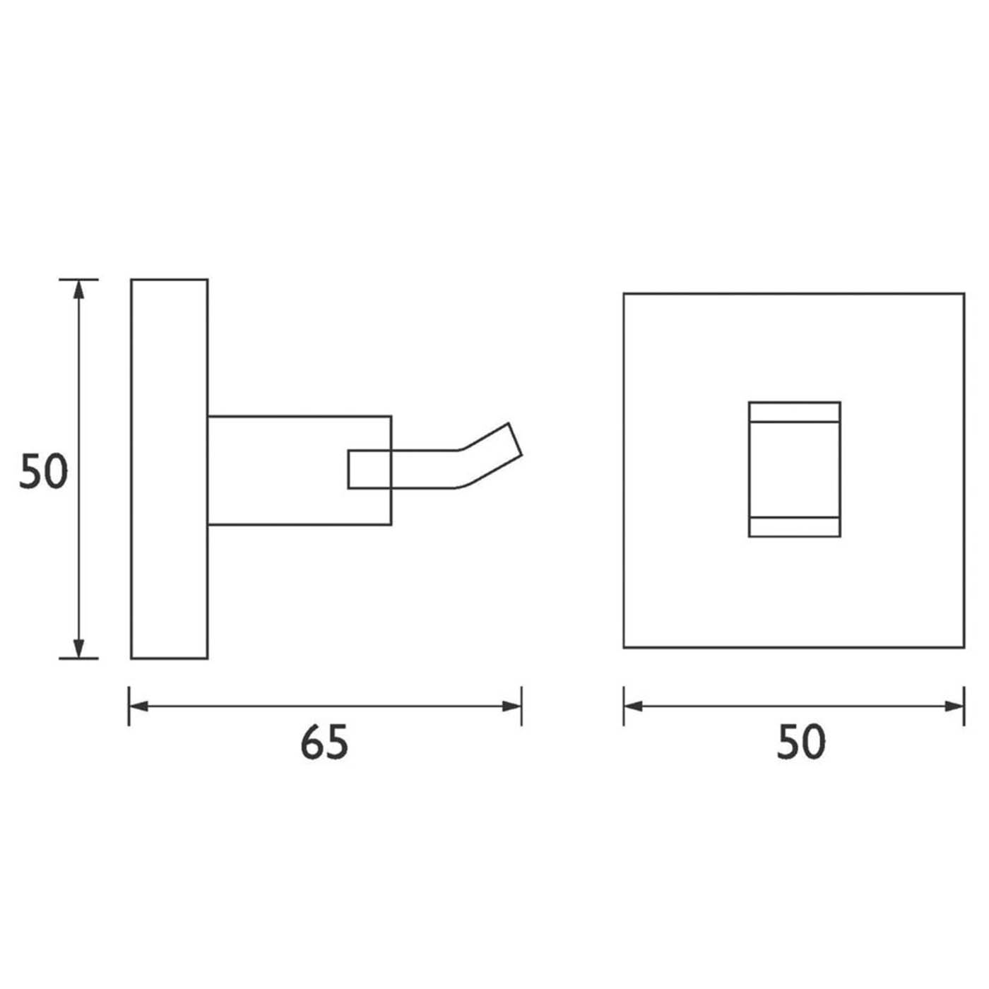 Bristan Robe Hook Single Square Matt Black Brass Bathroom Cloakroom Modern - Image 3