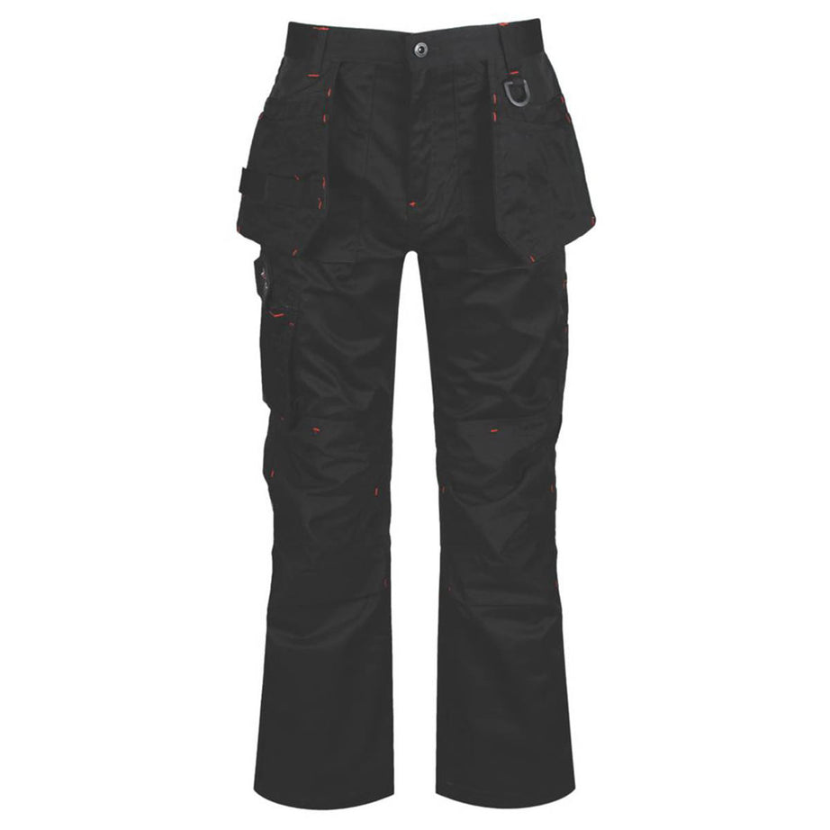Regatta Work Trousers Mens Incursion Classic Fit Black Multi Pockets 36"W 29"L - Image 1