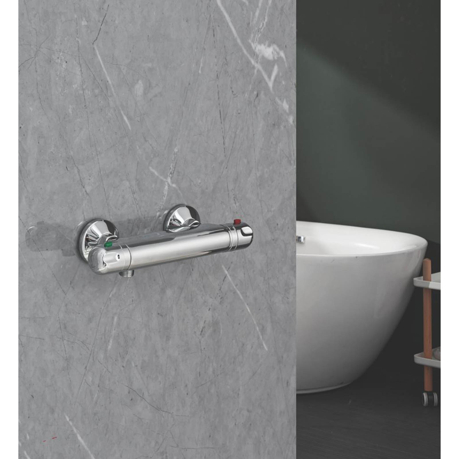 Swirl Thermostatic Shower Mixer Valve Exposed Brass 1/2" BSP Bathroom Modern - Image 2