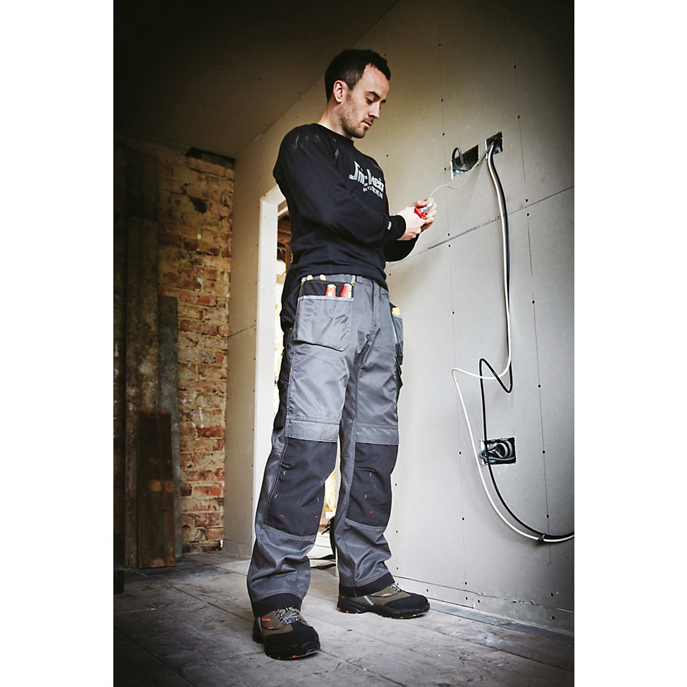 Snickers Work Trousers Mens Twisted Leg Grey Black Multi Pockets Cargo 36W 32L - Image 3