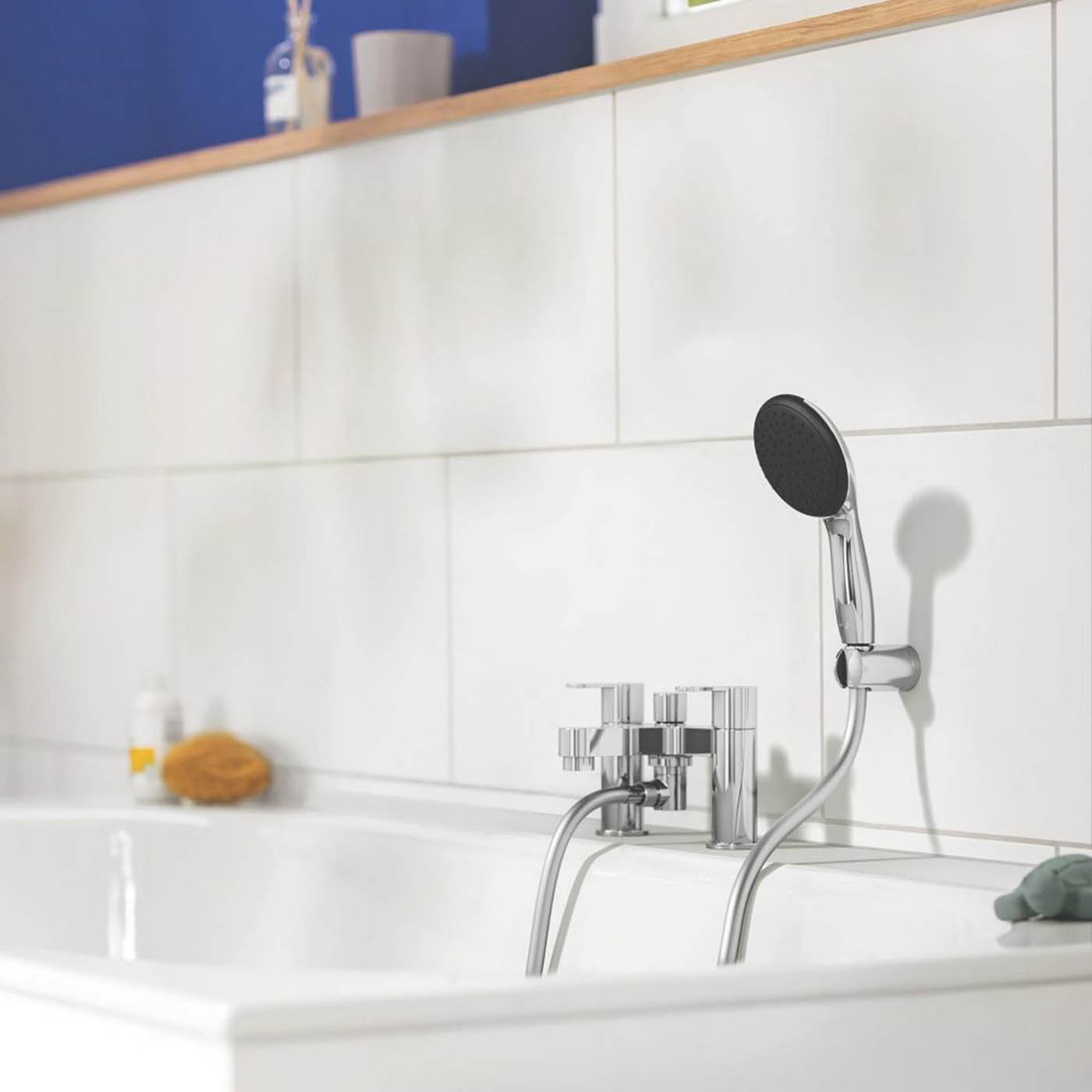 Grohe Bath Filler Tap Mixer Shower Chrome Double Lever Bathroom Round Head - Image 6