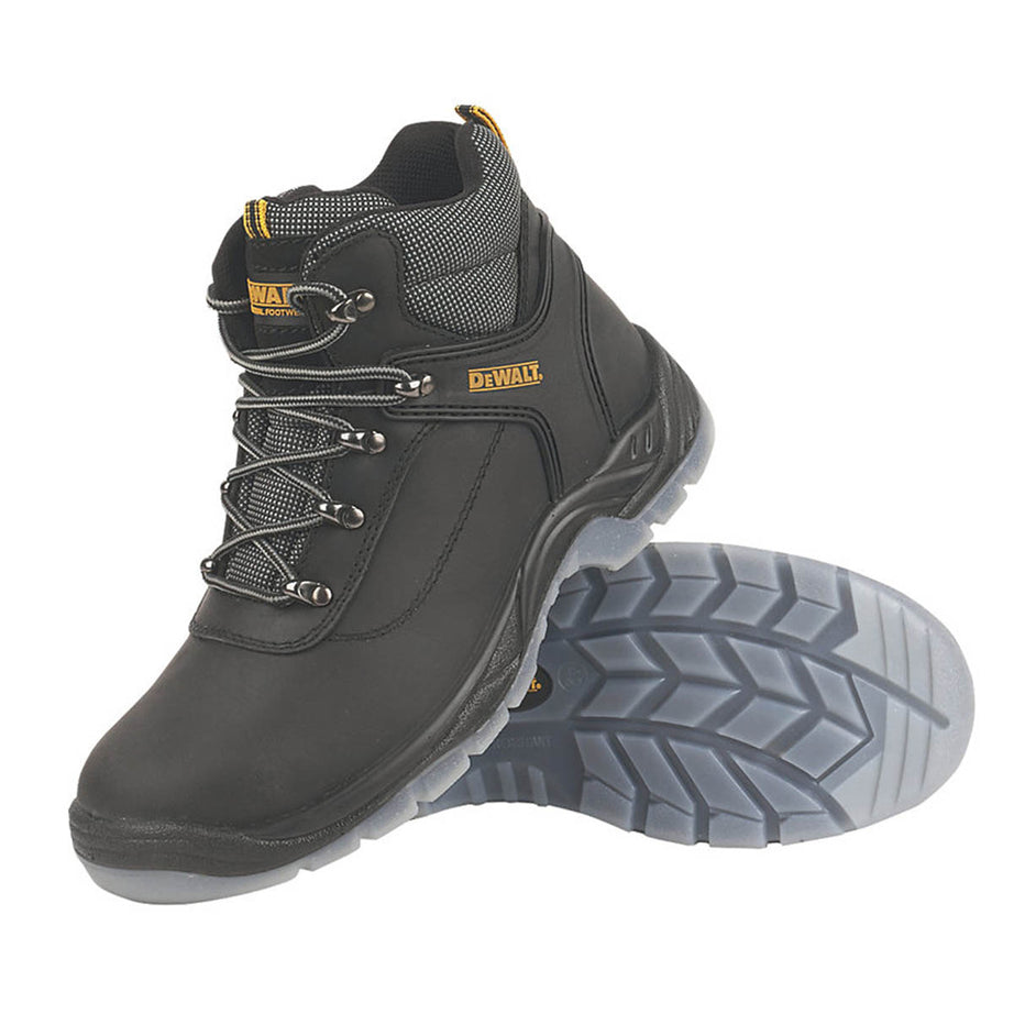 DeWalt Mens Safety Boots Laser Black Steel Toe Cap Wide Fit Comfort Size 10 - Image 1