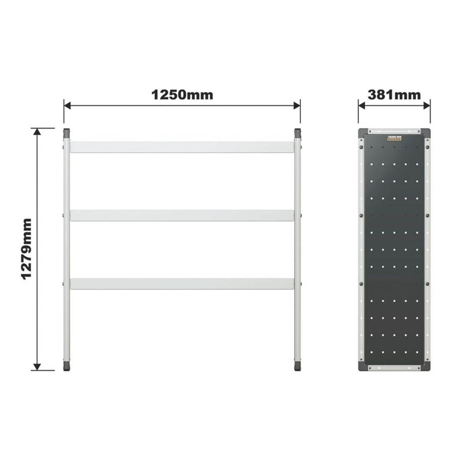 Trade Van Racking Unit Aluminium 3 Straight Shelves Heavy Duty 125x38.1x127.9cm - Image 5