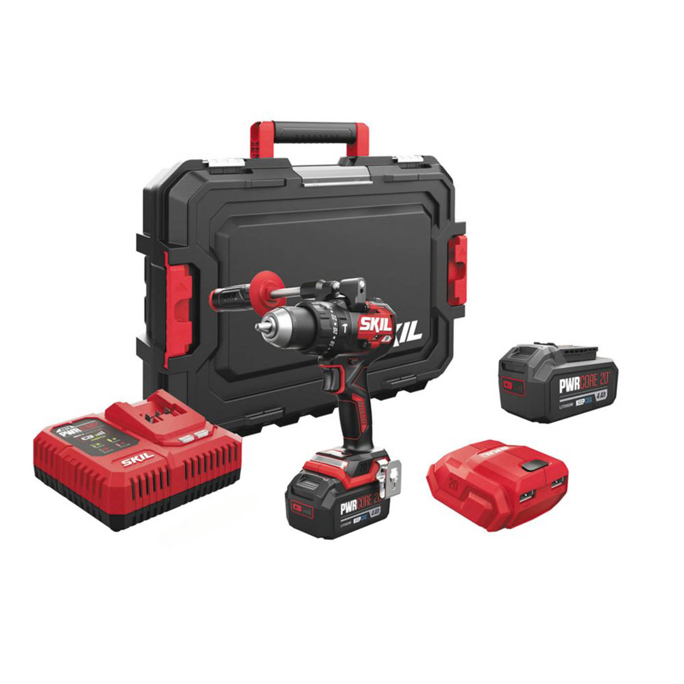 Skil Hammer Drill CD1U3085HB Cordless LED Light 20V 2 x 4.0Ah Li-Ion PWRCORE 20 - Image 1