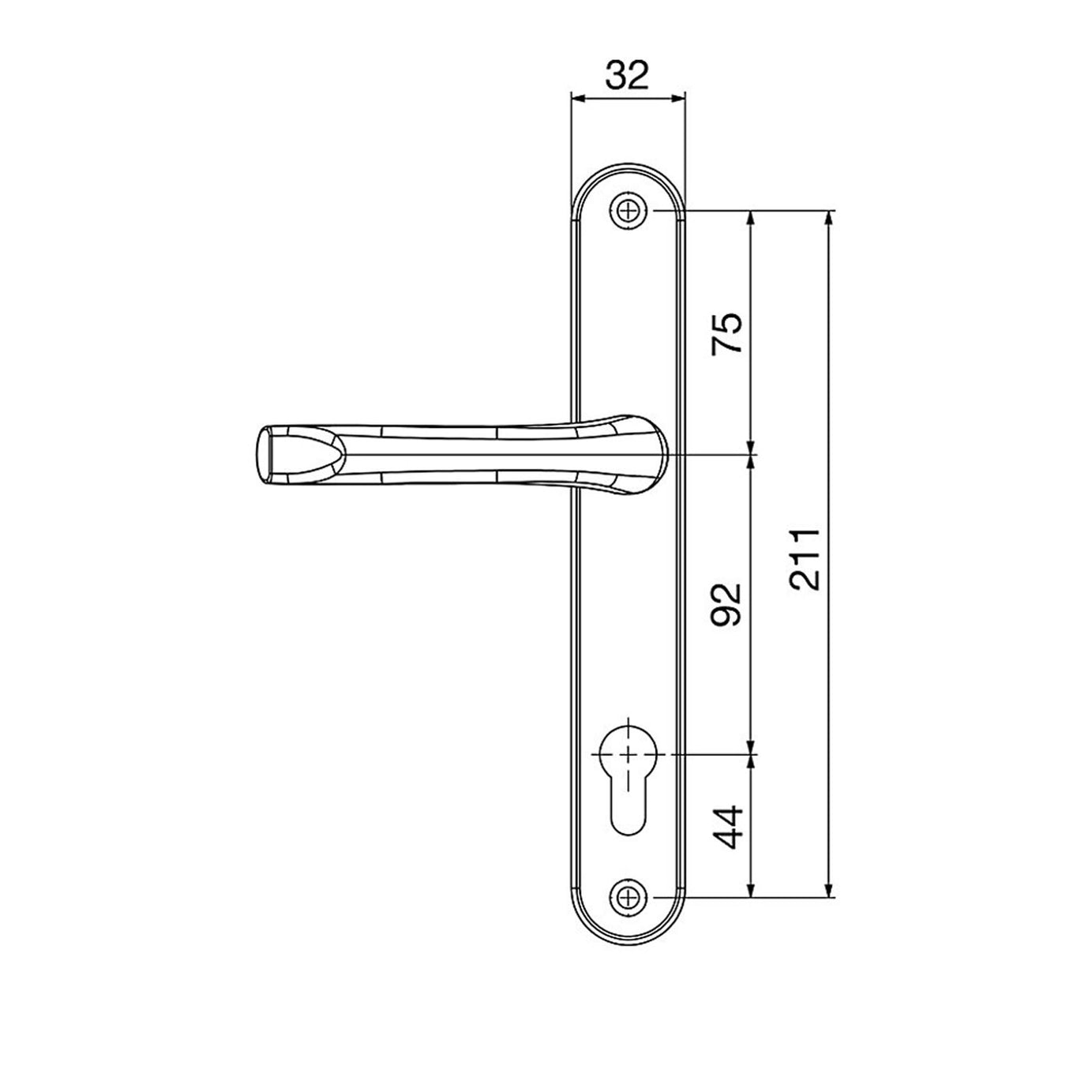Mila Lever Door Handles Type B  ProLinea Pair Polished Chrome For 44-77mm Door - Image 5