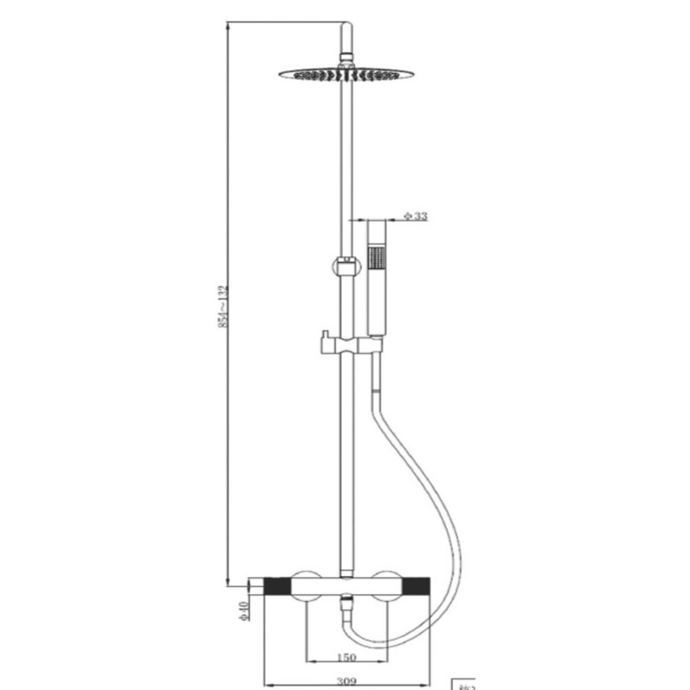 Swirl Thermostatic Shower Exposed Chrome Single Spray Pattern Twin Head Bathroom - Image 6
