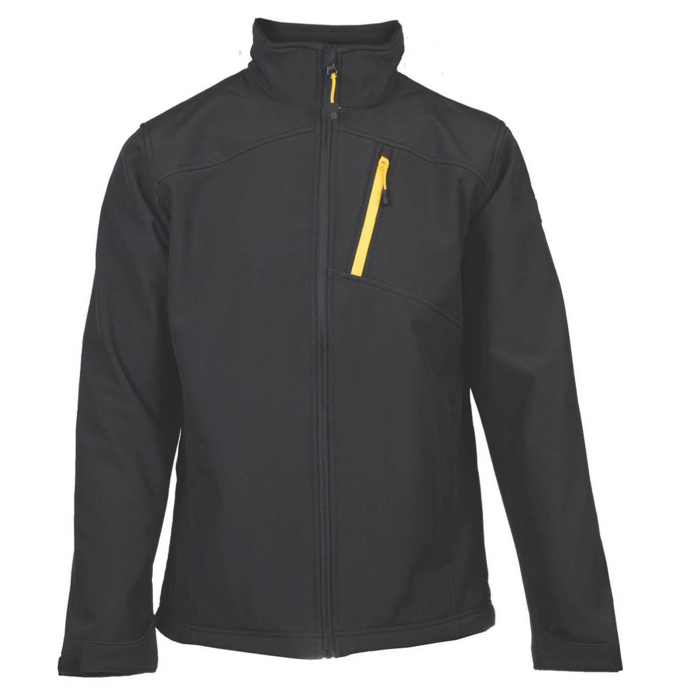 CAT Mens Work Jacket Black Shell Small Soft Mountain Sports Zip 36-38" Chest - Image 2