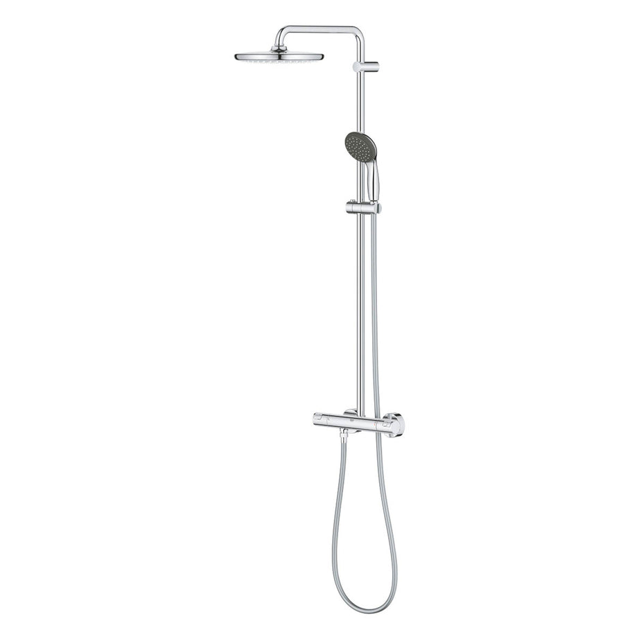 Bathroom Thermostatic Shower Mixer Chrome Twin Round Head 2 Spray Patterns - Image 3
