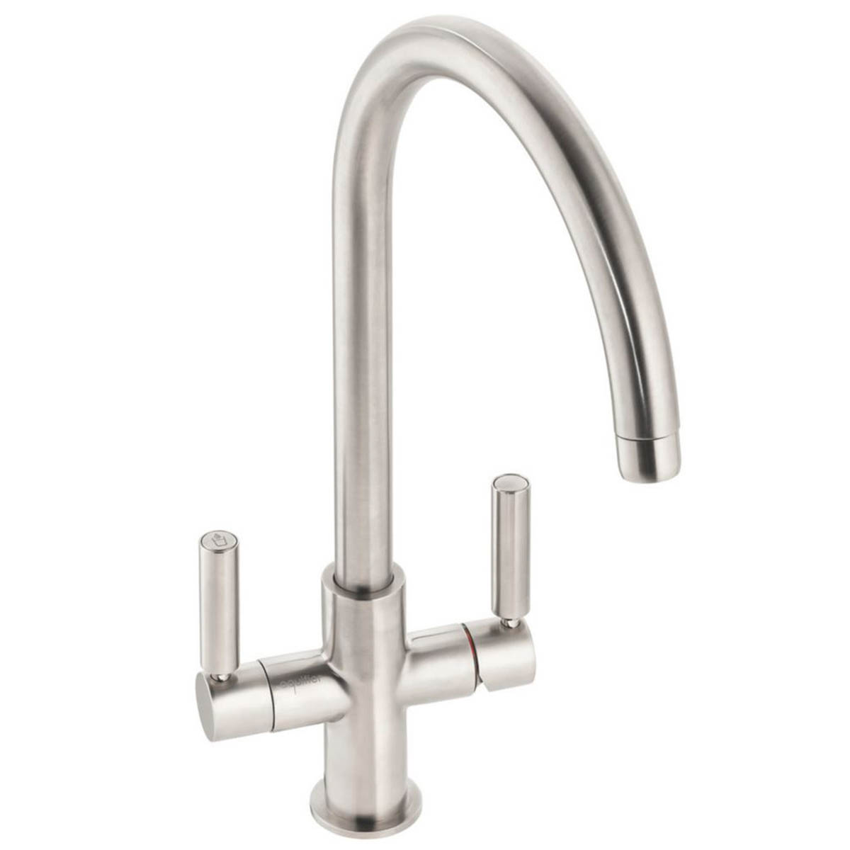 Abode Kitchen Filter Tap Monobloc Mixer 3 Way Double Lever Brushed Nickel - Image 2