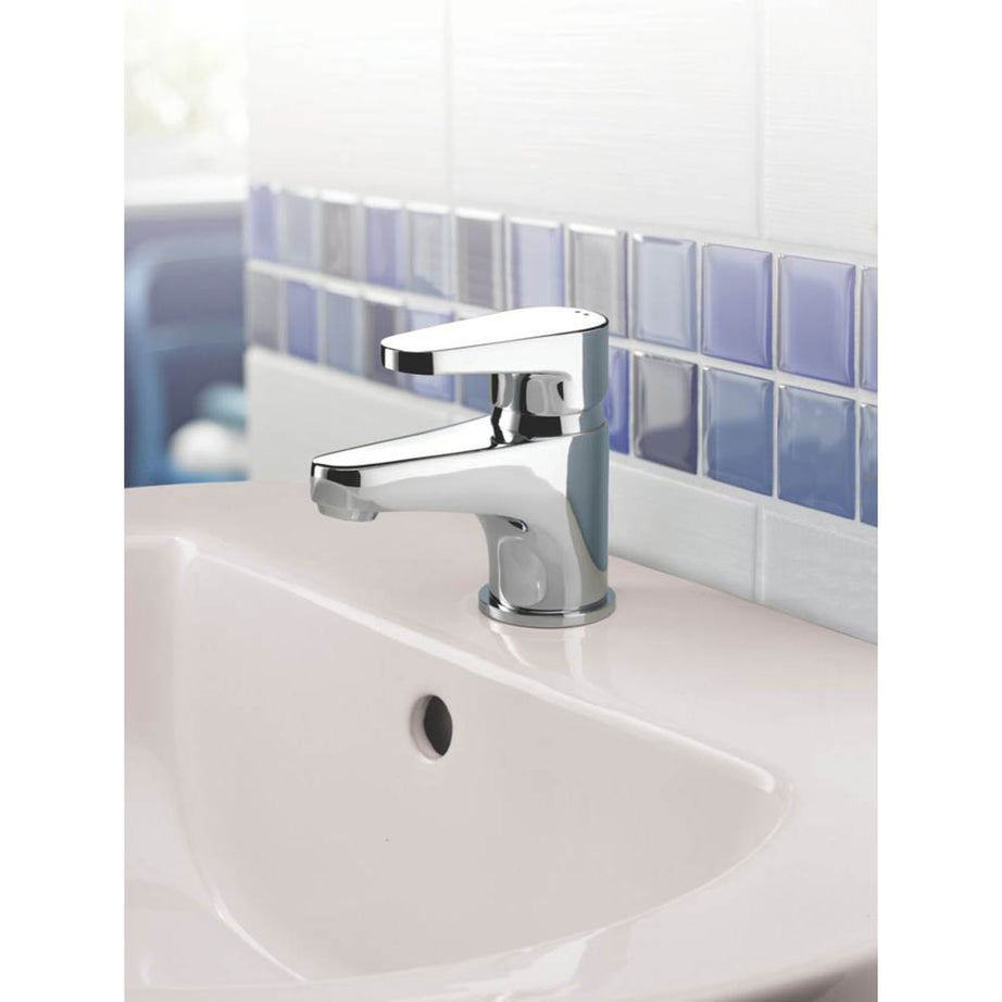 Bathroom Basin Tap Mono Mixer Chrome Single Lever Clicker Waste Contemporary - Image 4
